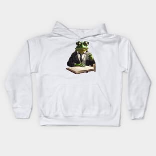 Frog with glasses Kids Hoodie